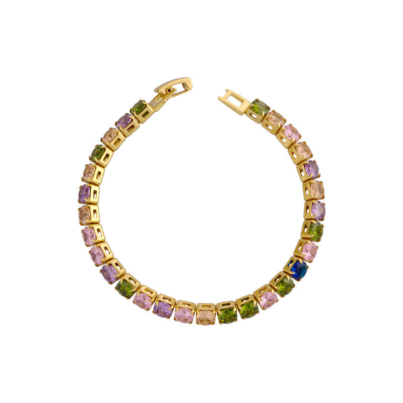 Colorful zircon bracelet