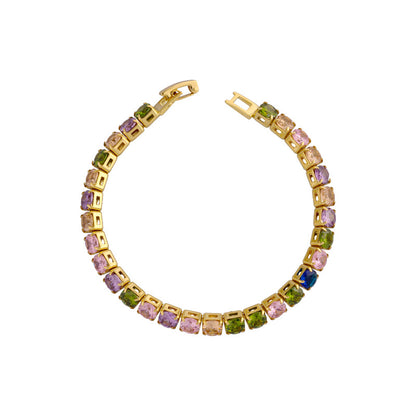 Colorful zircon bracelet