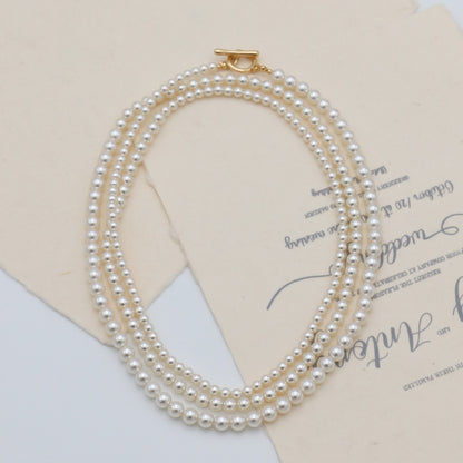 Fashion long round pearl necklace