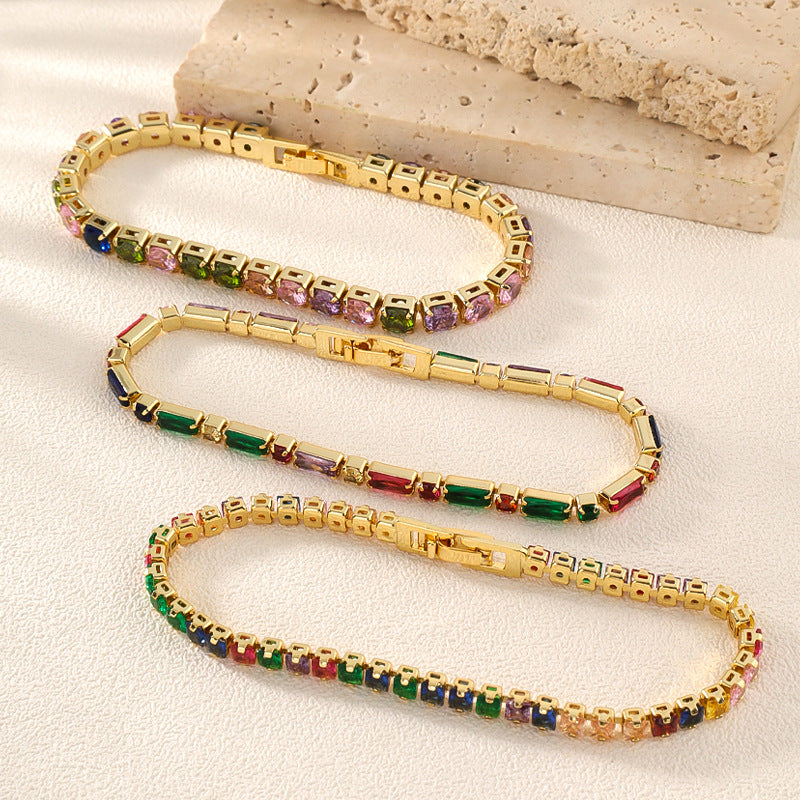 Colorful zircon bracelet