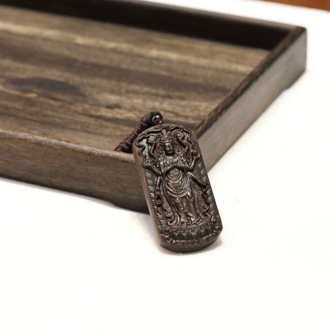 Agarwood Eight-armed Guanyin Pendant