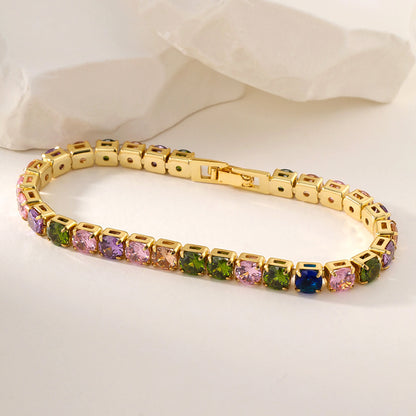 Colorful zircon bracelet