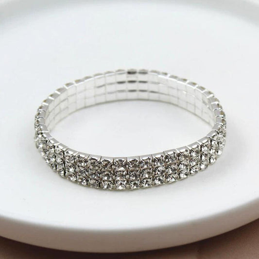 Women's wide rhinestone bracelet, full of diamonds, fashionable and super sparkling crystal bracelet