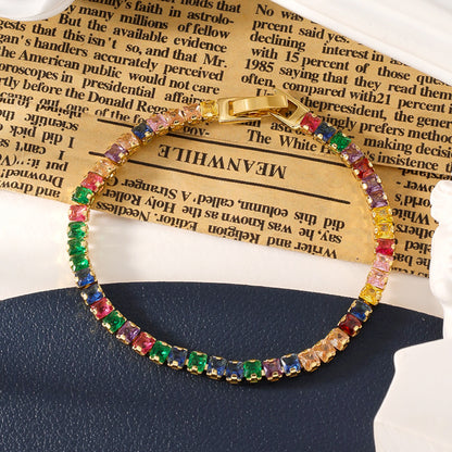 Colorful zircon bracelet