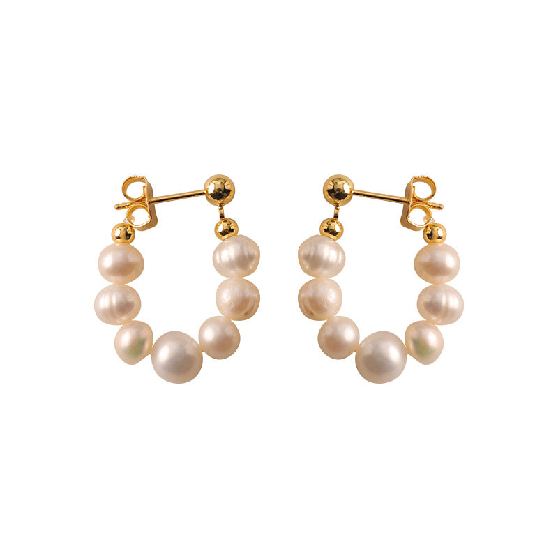 French retro baroque freshwater pearl earrings