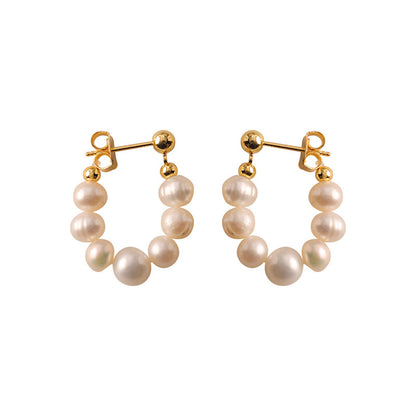 French retro baroque freshwater pearl earrings