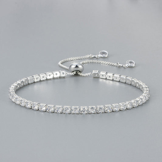 Full diamond bracelet for women, light luxury, flashing full diamond fine row diamond zircon women's bracelet