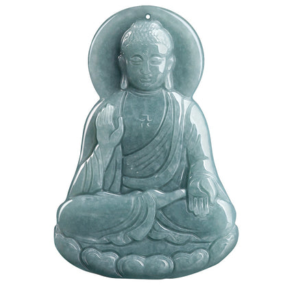 Emerald Blue Amitabha Jade Pendant Ice Type Pendant